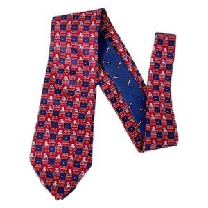 Tommy Hilfiger Dogs And Bones Neck Tie Men’s Suit Tie Red Blue & Green Necktie
